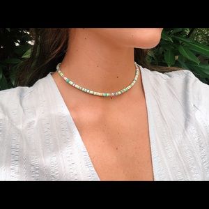 Colorful clay beaded choker